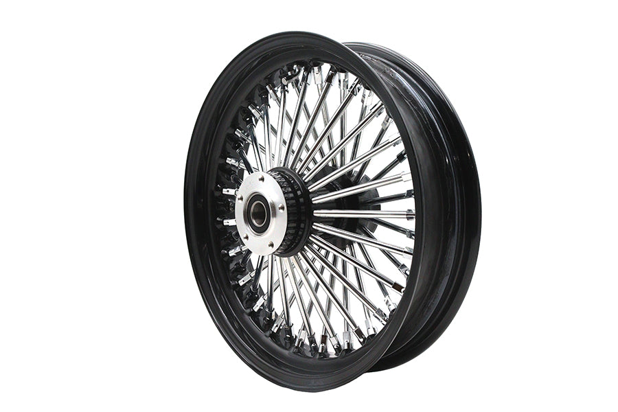 Ultima 37-537 16-Inch x 3.5-Inch King Spoke Front Wheel, Black and Chrome