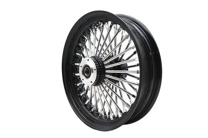 Ultima 37-537 16-Inch x 3.5-Inch King Spoke Front Wheel, Black and Chrome