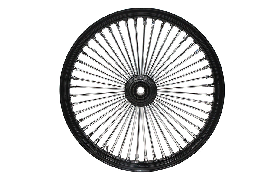 Ultima 21 x 2.15 Inch King Spoke Narrow Glide Front Wheel, Black and Chrome, Part 37-563
