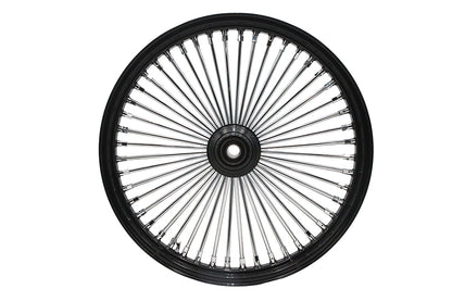 Ultima 21 x 2.15 Inch King Spoke Narrow Glide Front Wheel, Black and Chrome, Part 37-563