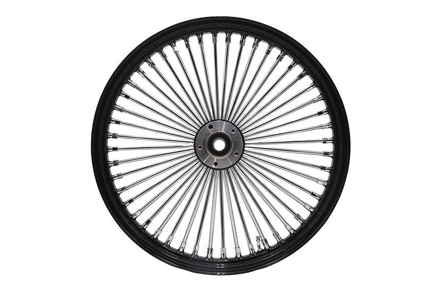 Ultima 21 x 2.15 Inch King Spoke Narrow Glide Front Wheel, Black and Chrome, Part 37-563