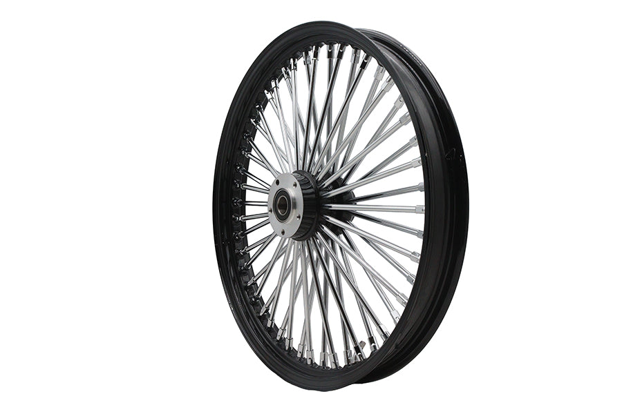 Ultima 21 x 2.15 Inch King Spoke Narrow Glide Front Wheel, Black and Chrome, Part 37-563