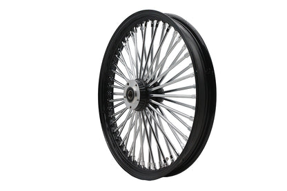 Ultima 21 x 2.15 Inch King Spoke Narrow Glide Front Wheel, Black and Chrome, Part 37-563