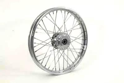 V-Twin 21 Inch x 2.15 Inch Rolled Edge Chrome Front Spoke Wheel for Harley Davidson XL by V-Twin