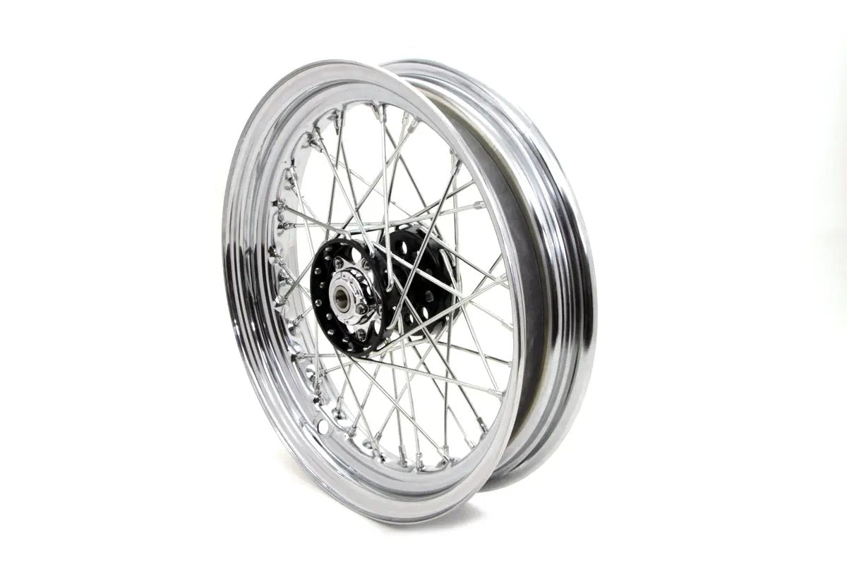 V-Twin 16 inch x 3.00 inch Replica Front or Rear Spoke Wheel with Zicad Finish for Harley Davidson EL and FL Models by V-Twin