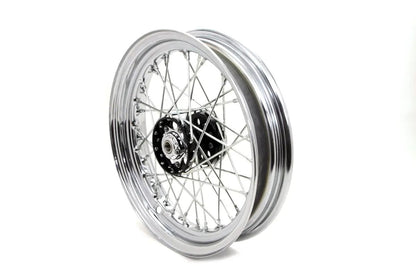 V-Twin 16 inch x 3.00 inch Replica Front or Rear Spoke Wheel with Zicad Finish for Harley Davidson EL and FL Models by V-Twin