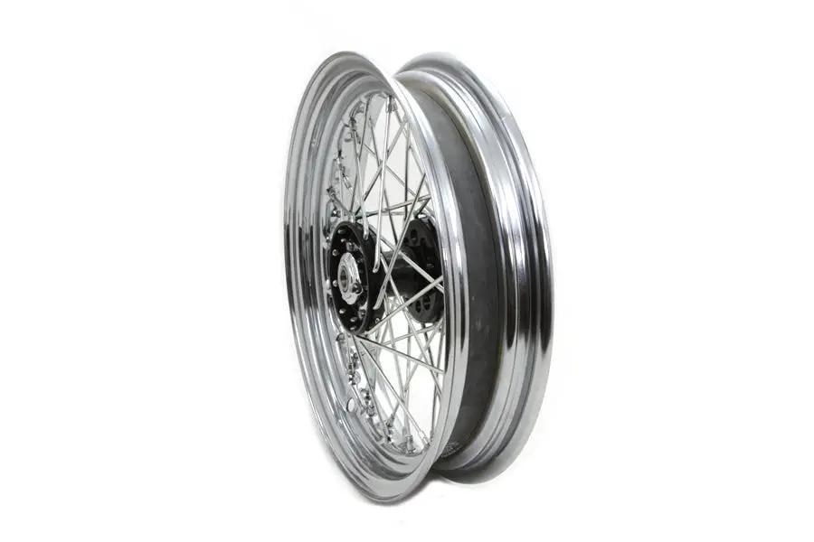 V-Twin 16 inch x 3.00 inch Replica Front or Rear Spoke Wheel with Zicad Finish for Harley Davidson EL and FL Models by V-Twin