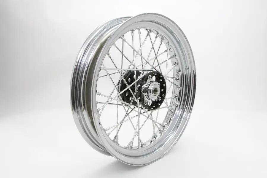 V-Twin 16 inch x 3.00 inch Replica Front or Rear Spoke Wheel with Zicad Finish for Harley Davidson EL and FL Models by V-Twin