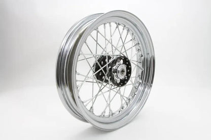 V-Twin 16 inch x 3.00 inch Replica Front or Rear Spoke Wheel with Zicad Finish for Harley Davidson EL and FL Models by V-Twin