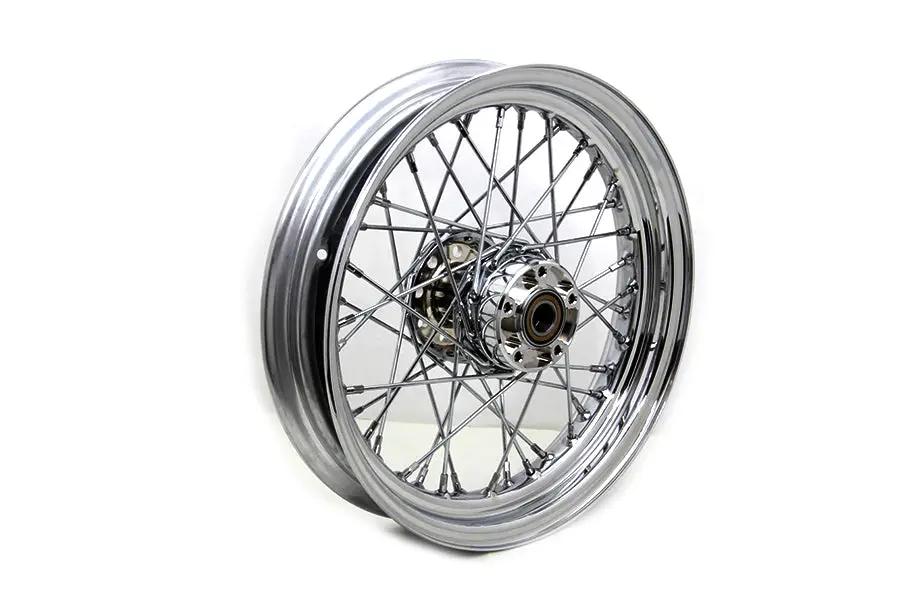 V-Twin 16 inch x 3.00 inch Front Spoke Wheel Chrome - Part Number 64545 by V-Twin