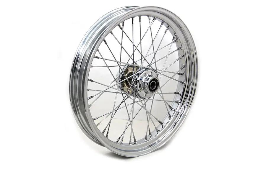 V-Twin 21 inch x 3.25 inch Chrome Front Spoke Wheel for Harley Davidson FLST & FXST by V-Twin