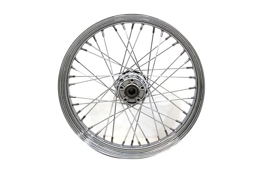 V-Twin 21 inch x 3.25 inch Chrome Front Spoke Wheel for Harley Davidson FLST & FXST by V-Twin