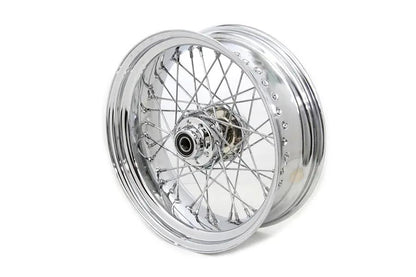 V-Twin 17 Inch x 6.00 Inch Chrome Rear Wheel for Harley Davidson FXST & FLST Models (Part #64564) by V-Twin