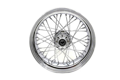 V-Twin 17 Inch x 6.00 Inch Chrome Rear Wheel for Harley Davidson FXST & FLST Models (Part #64564) by V-Twin