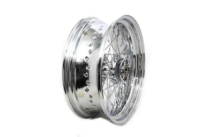 V-Twin 17 Inch x 6.00 Inch Chrome Rear Wheel for Harley Davidson FXST & FLST Models (Part #64564) by V-Twin