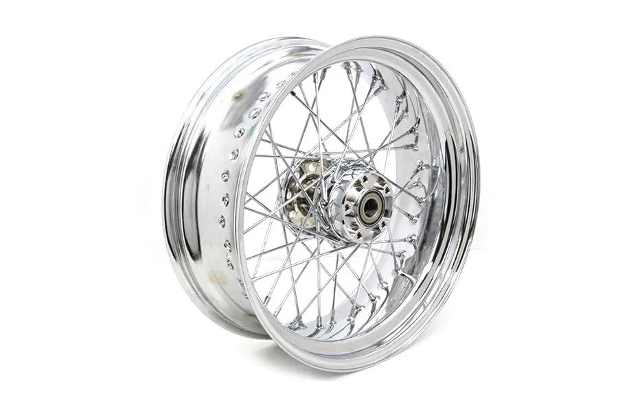 V-Twin 17 Inch x 6.00 Inch Chrome Rear Wheel for Harley Davidson FXST & FLST Models (Part #64564) by V-Twin