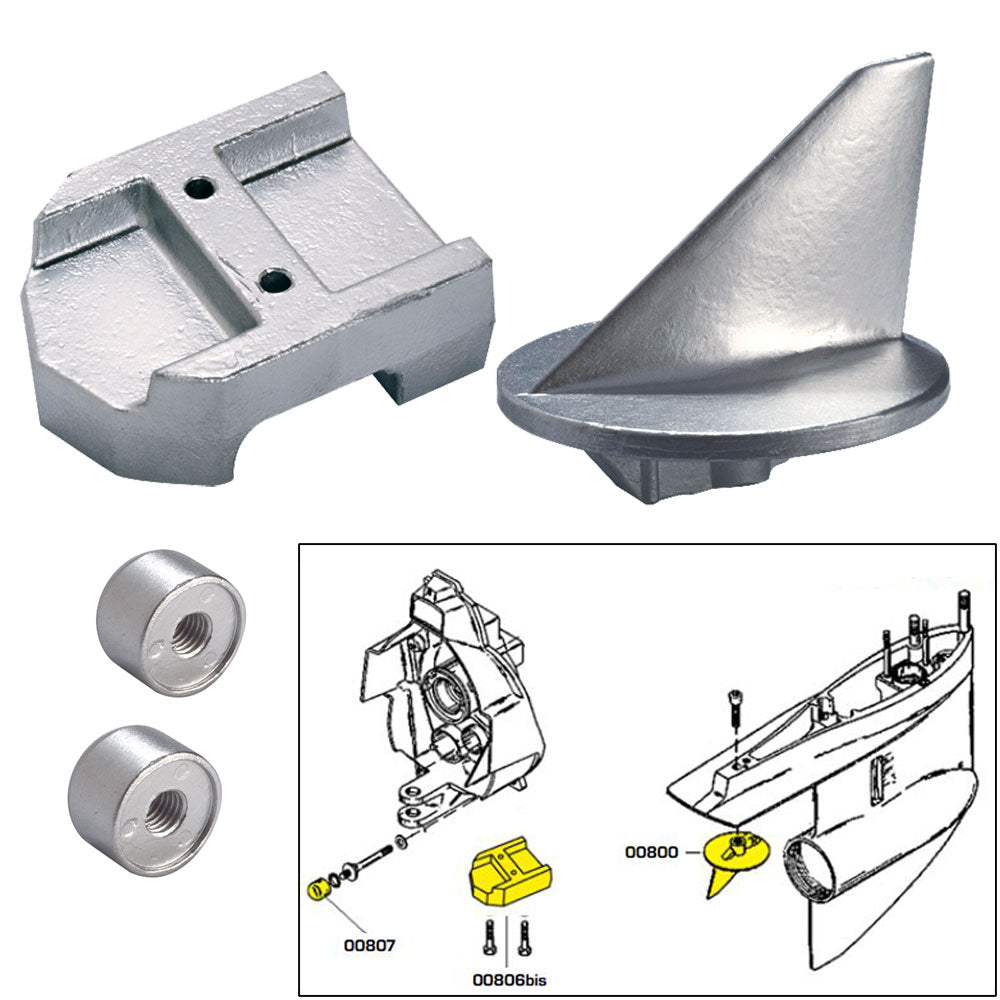 Tecnoseal Mercury Alpha 1 Gen 1 Magnesium Anode Kit with Hardware