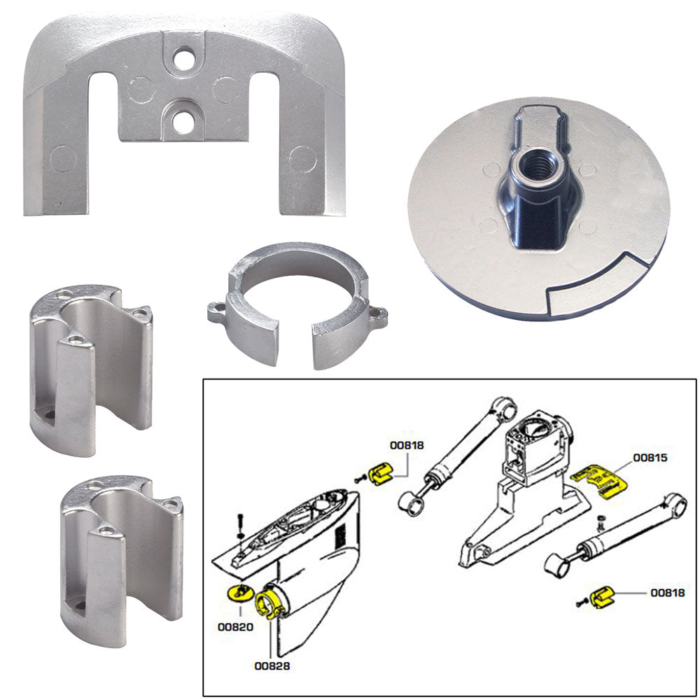 Tecnoseal Mercury Bravo 1 Aluminum Anode Kit with Hardware - Part 20803AL