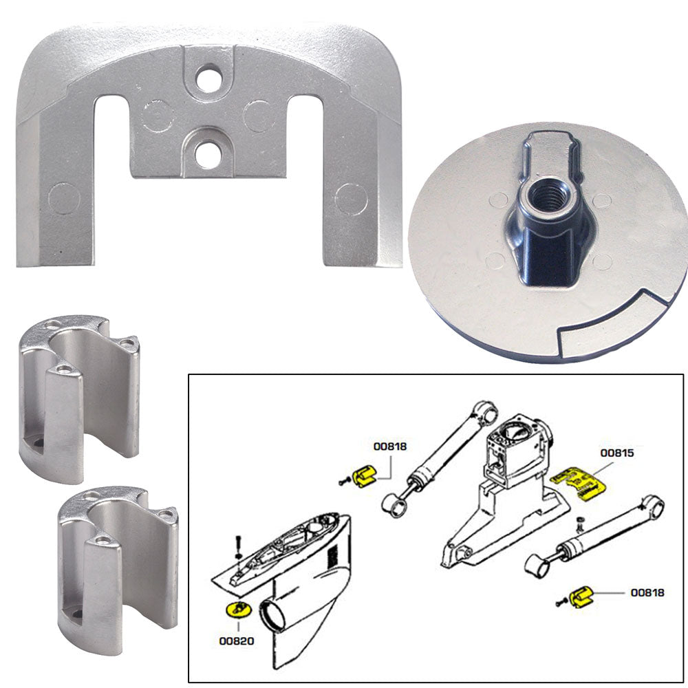 Tecnoseal Mercury Bravo 2-3 Anode Kit with Hardware - Magnesium