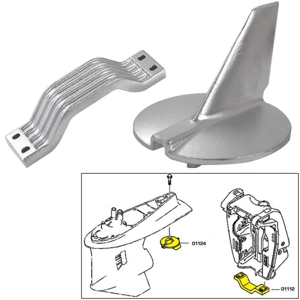 Tecnoseal Yamaha 200-250HP Aluminum Anode Kit with Hardware