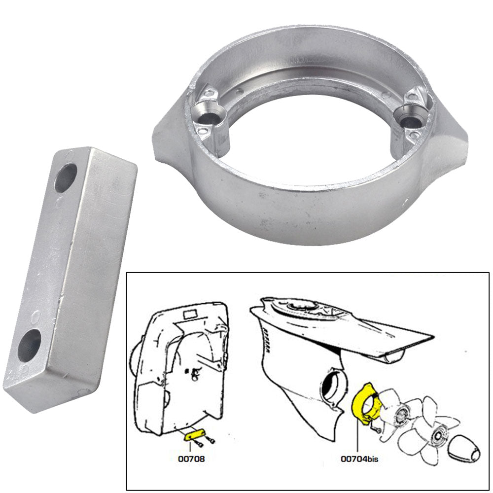Tecnoseal Volvo Duo-Prop 290 Zinc Anode Kit with Hardware – Part Number 20706