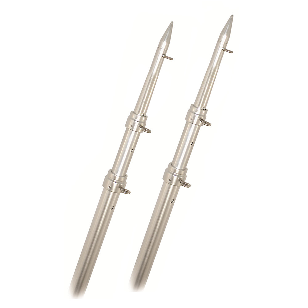 Rupp Marine Top Gun Telescoping Outrigger Poles - 15 ft Aluminum Silver (Part A0-1500-TEL)