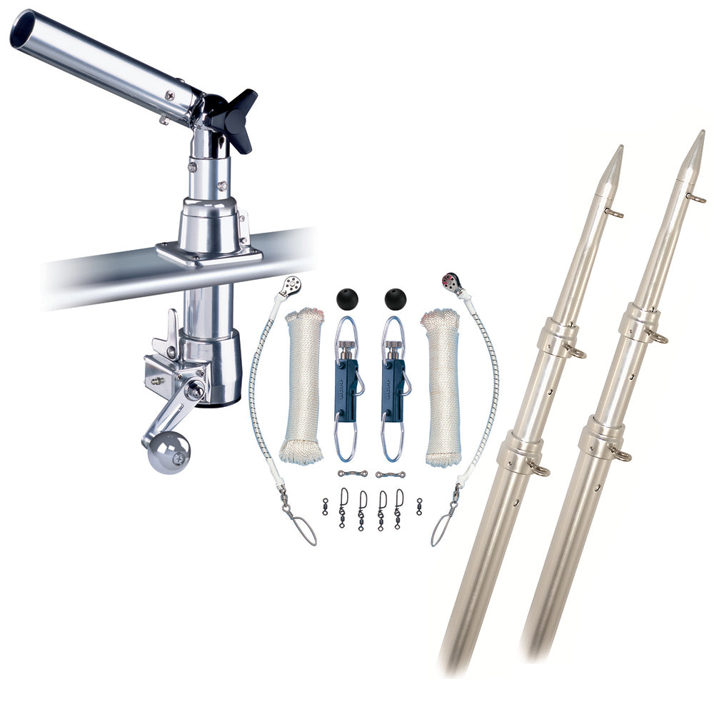 Rupp Marine Z-30 Top Gun Outrigger Kit with 15' Telescoping Poles and Single Line Rigging for Small Boats