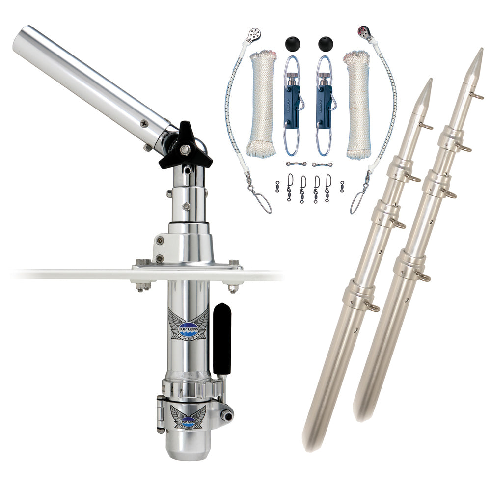 Rupp Marine Classic Top Gun Outrigger Kit with 15' Telescoping Poles and Rigging Kit
