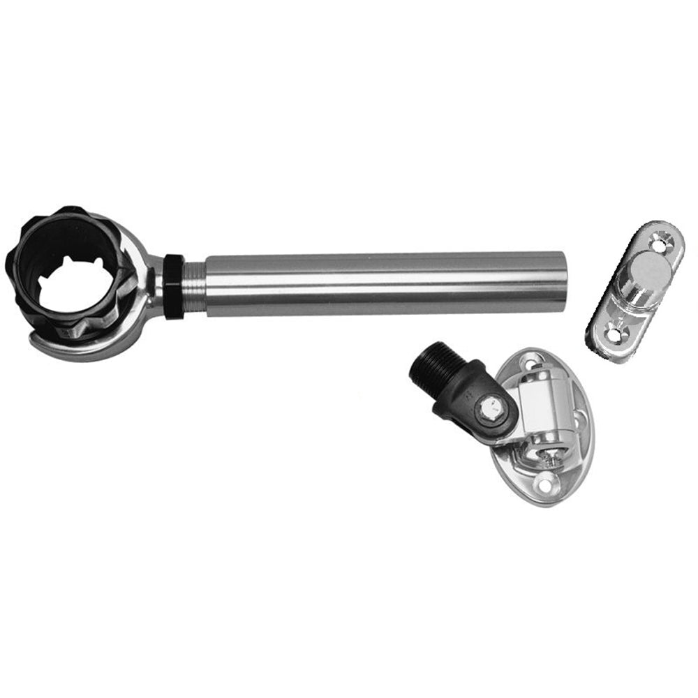 Rupp Marine Threaded Antenna Support with 6-Inch Pipe Mount and Oval 4-Way Base, Part PAK-0005