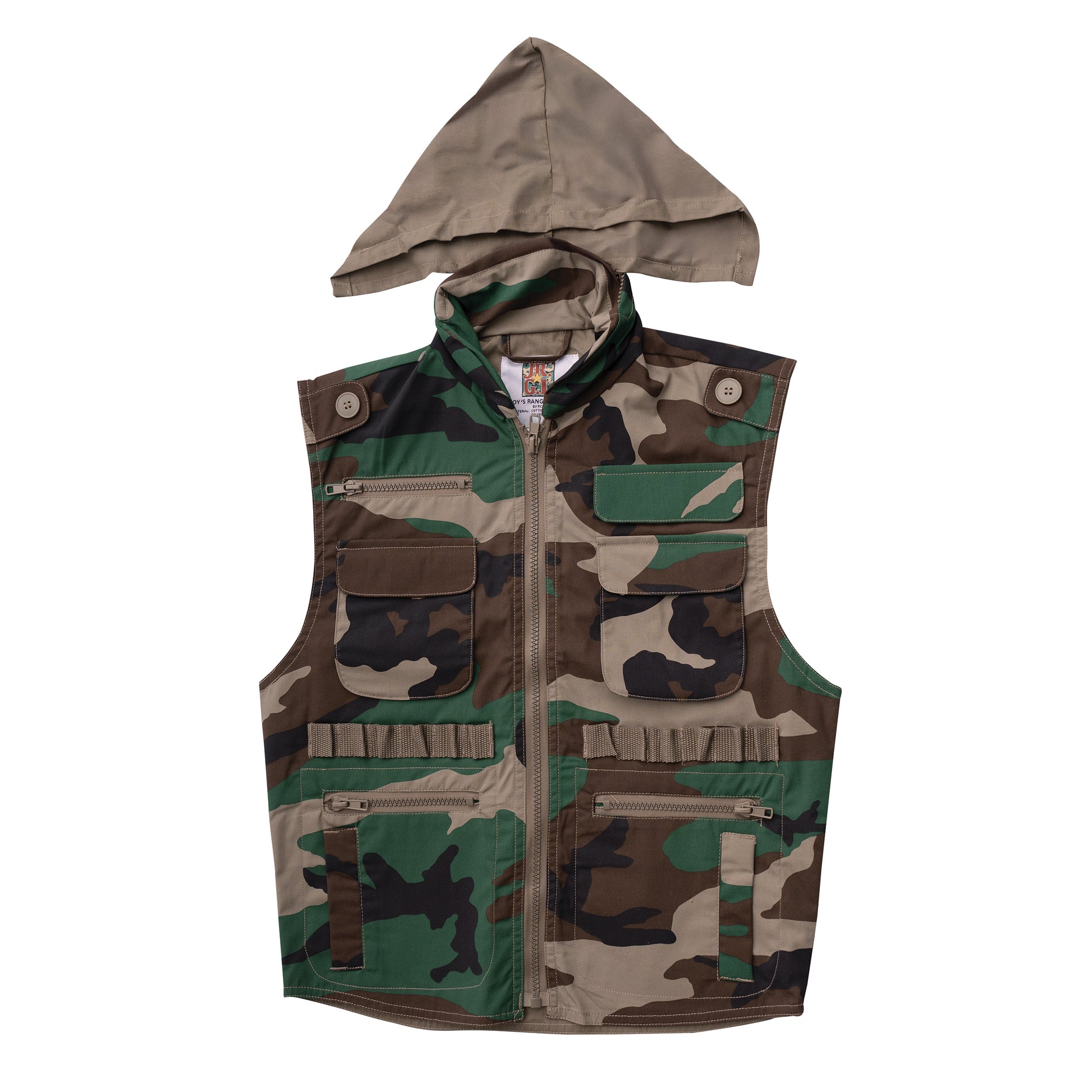 Rothco Kids Ranger Vest Woodland Camo Size Large - Durable Outdoor Vest for Young Adventurers