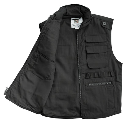 Rothco Kids Ranger Vest Black Size Small - Versatile Outdoor Youth Vest with Multiple Pockets and Concealed Hood