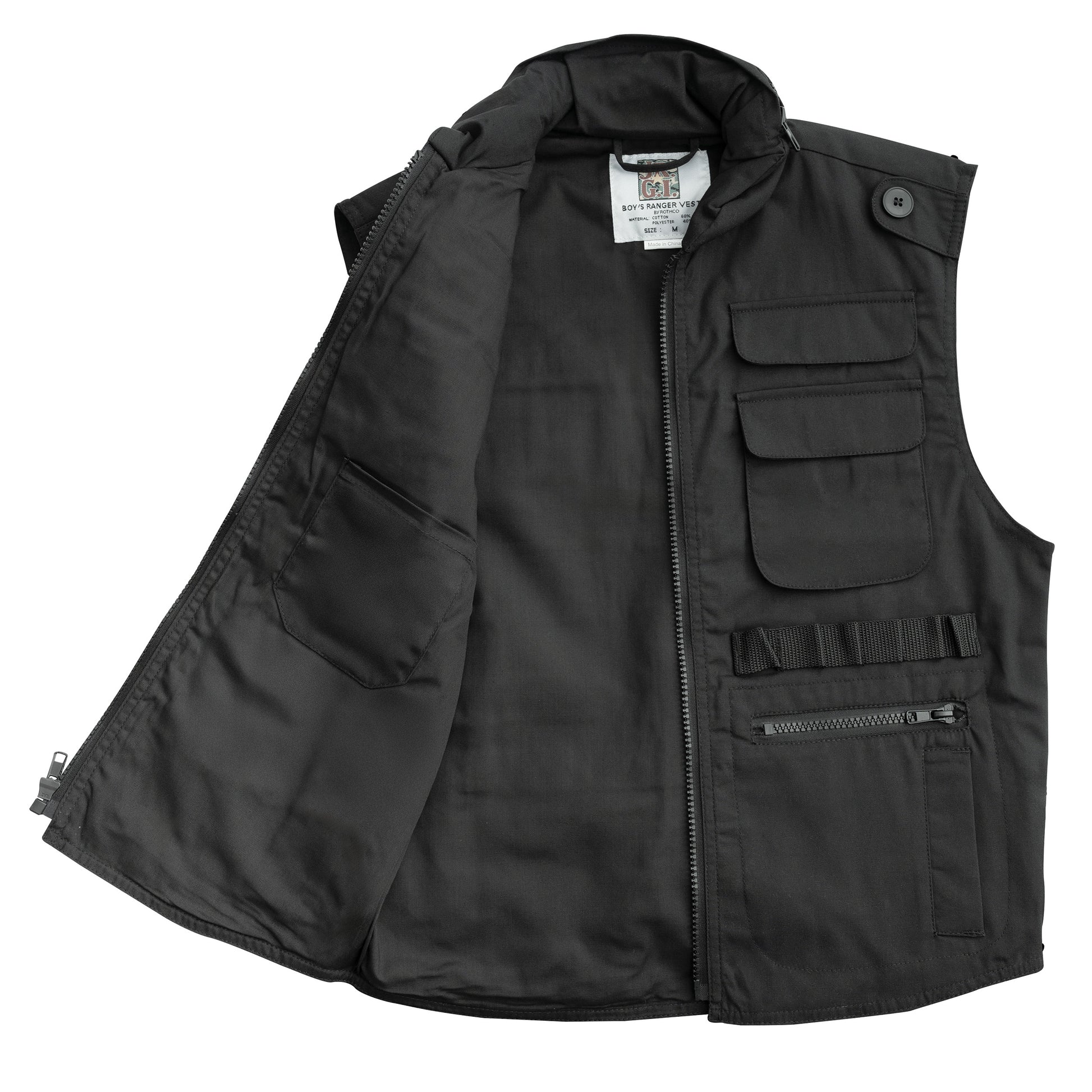 Rothco Kids Ranger Vest Black Size Large – Durable Outdoor Vest for Young Adventurers
