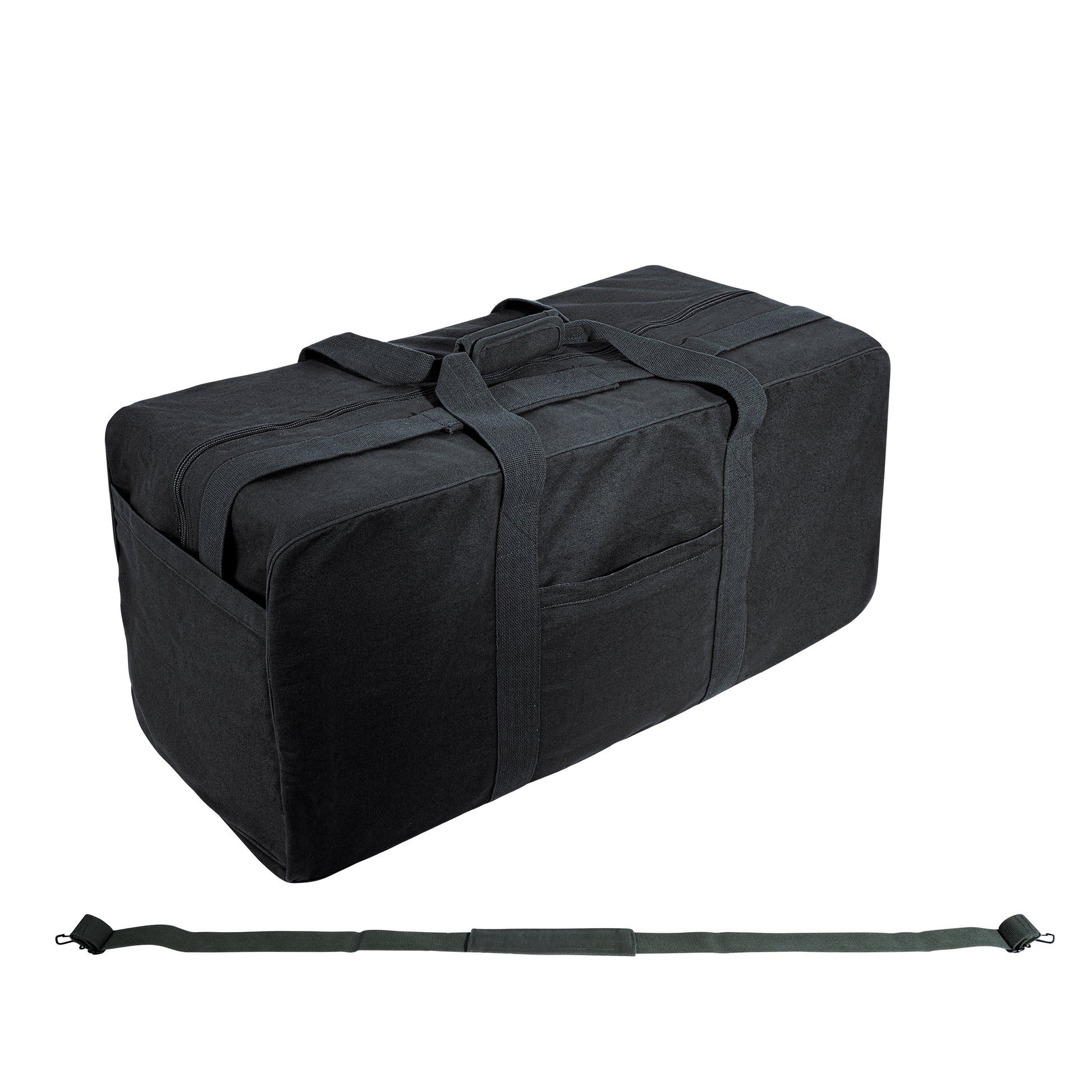 Rothco Jumbo Canvas Cargo Bag Black - Heavyweight Water-Resistant Storage Solution