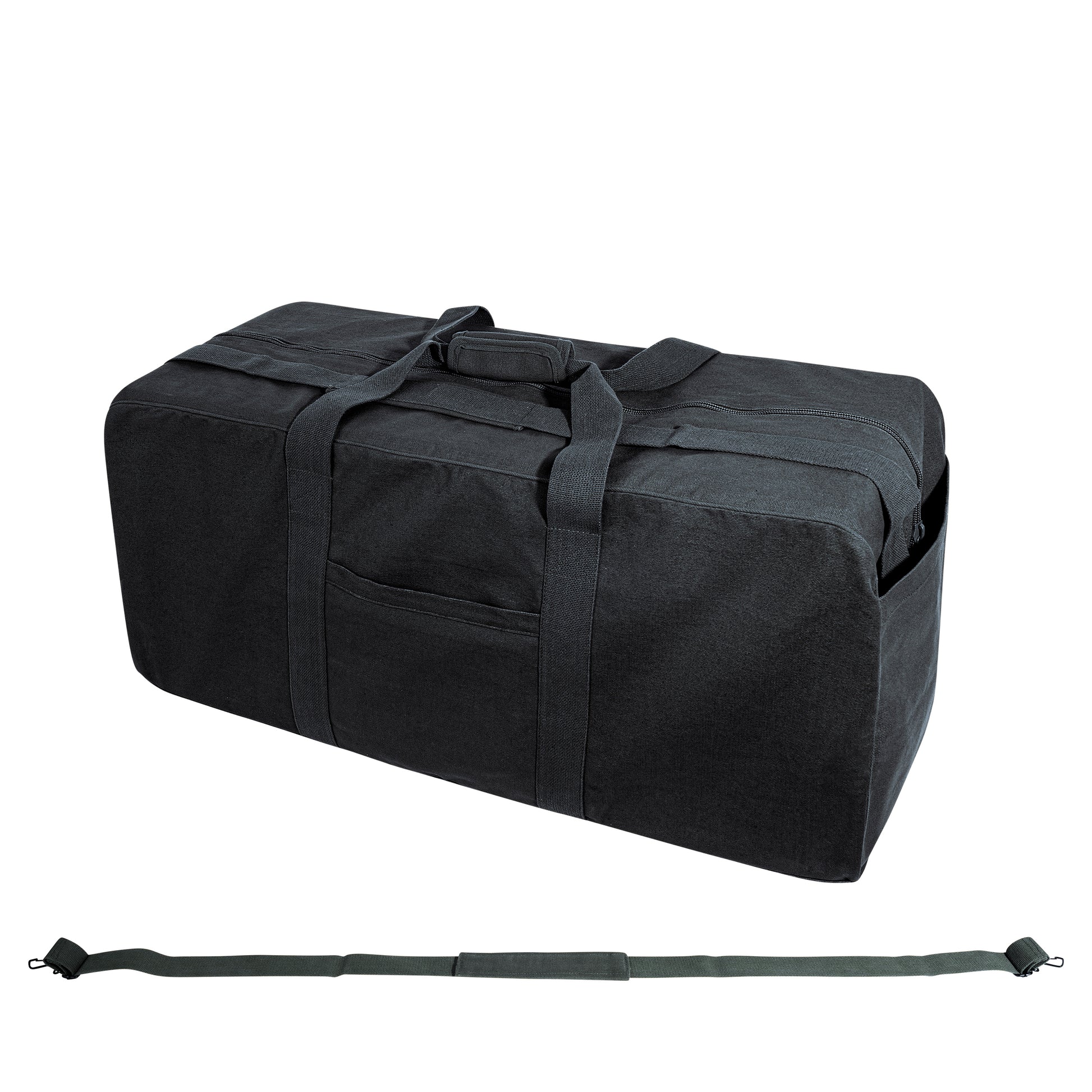 Rothco Jumbo Canvas Cargo Bag Black - Heavyweight Water-Resistant Storage Solution