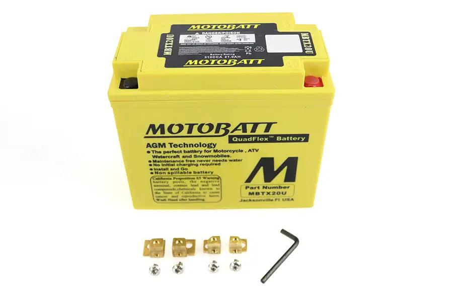 Motobatt MBTX20U 12 Volt AGM Sealed Yellow Battery for Harley Davidson FLST and FXST by Motobatt