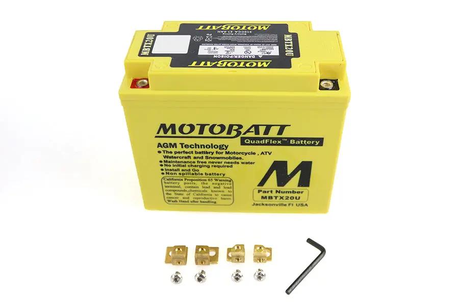 Motobatt MBTX20U 12 Volt AGM Sealed Yellow Battery for Harley Davidson FLST and FXST by Motobatt