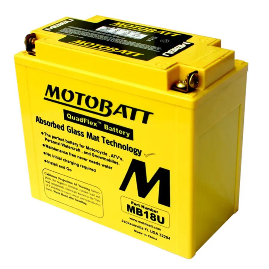 Motobatt MB18U 12 Volt AGM Fully Sealed Yellow Battery for Harley Davidson FXST by Motobatt