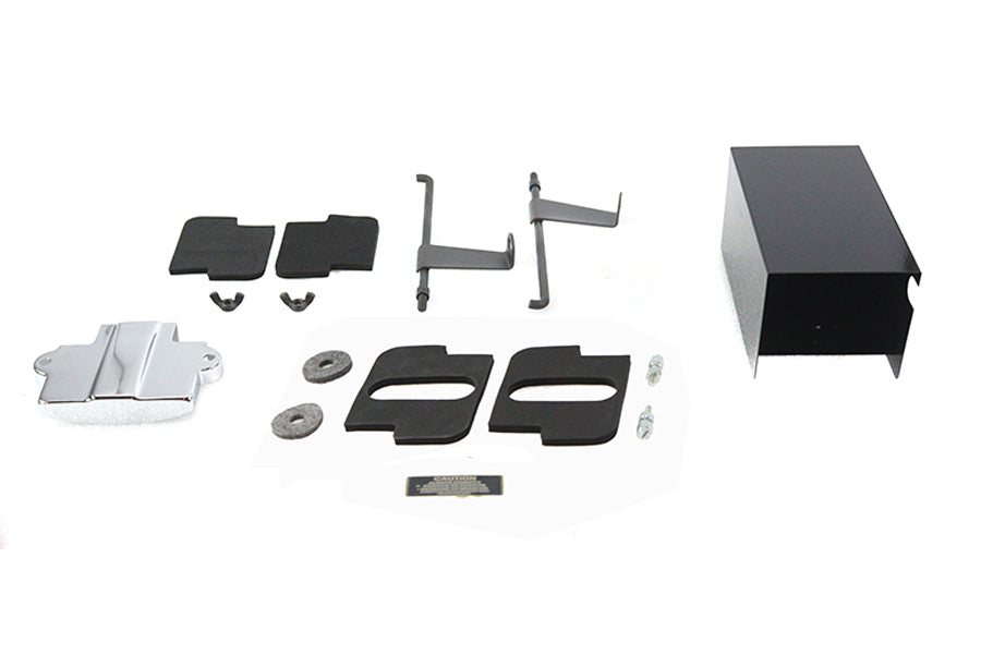 V-Twin 12 Volt Battery Box Kit 53-0657 for Harley-Davidson FL