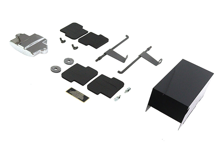 V-Twin 12 Volt Battery Box Kit 53-0657 for Harley-Davidson FL