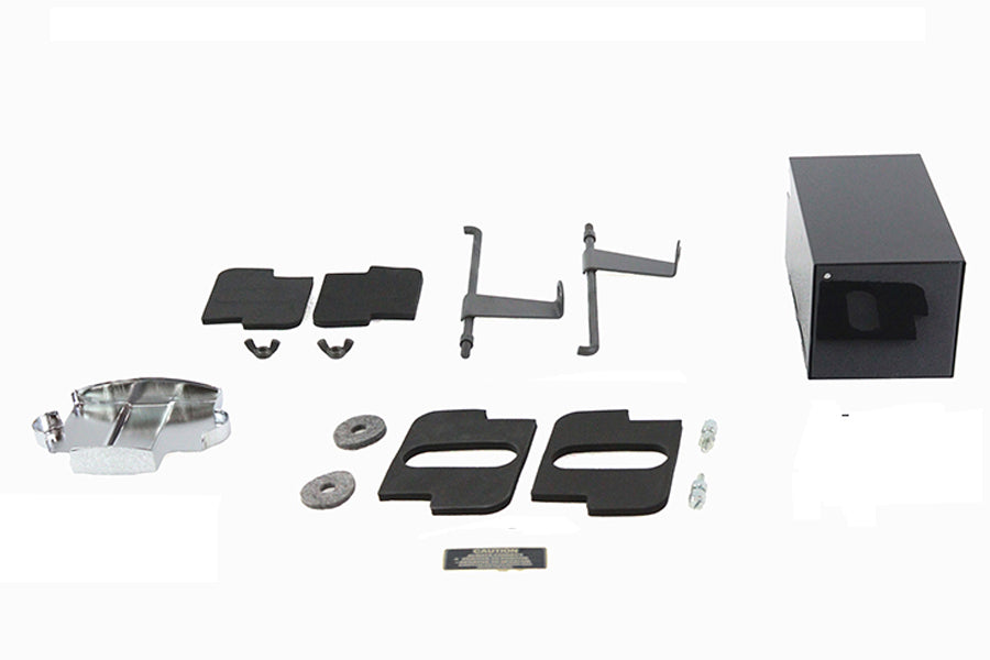 V-Twin 12 Volt Battery Box Kit 53-0657 for Harley-Davidson FL