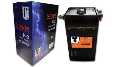 V-Twin H-2 6 Volt 22 Amp Battery with Vent Tube for Harley Davidson W Models by V-Twin