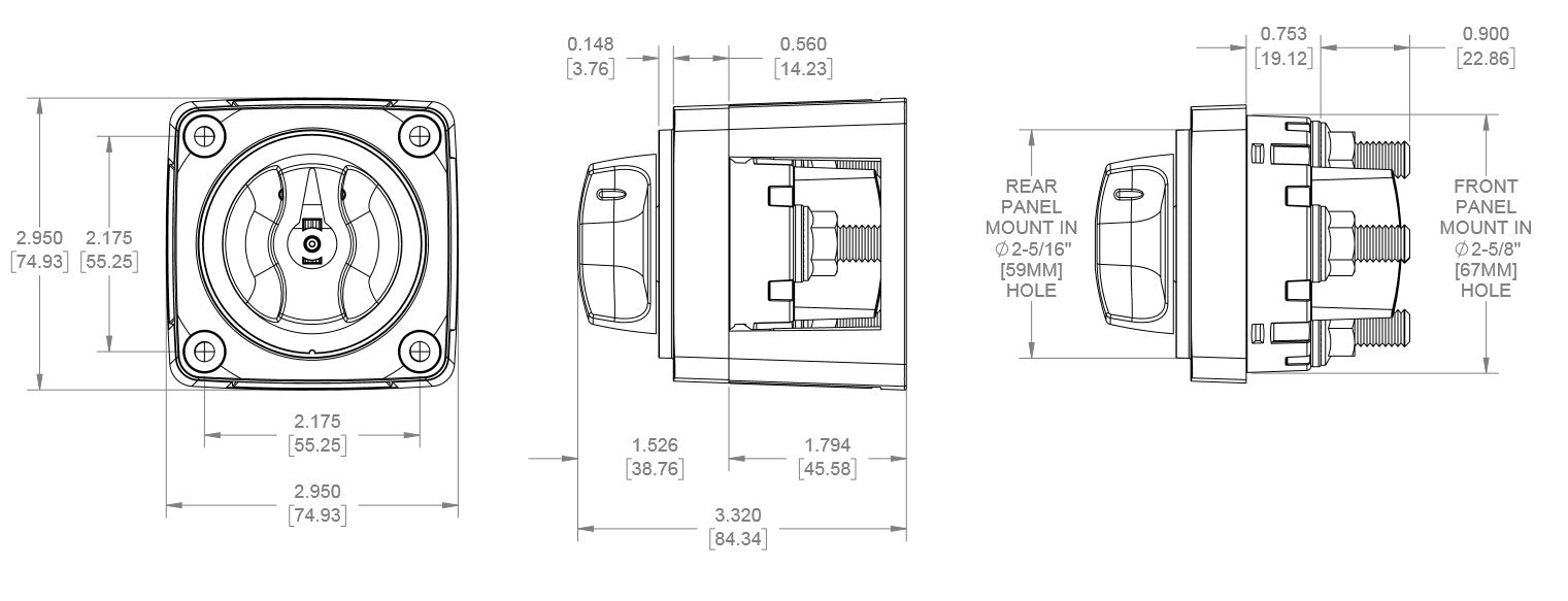 Blue Sea Systems M-Series Mini Dual Circuit Battery Switch - Red (Part Number 6010-BSS)