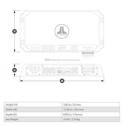 JL Audio MVi Marine Amplifier 8 Channel Full-Range 800 Watts 12v Integrated DSP