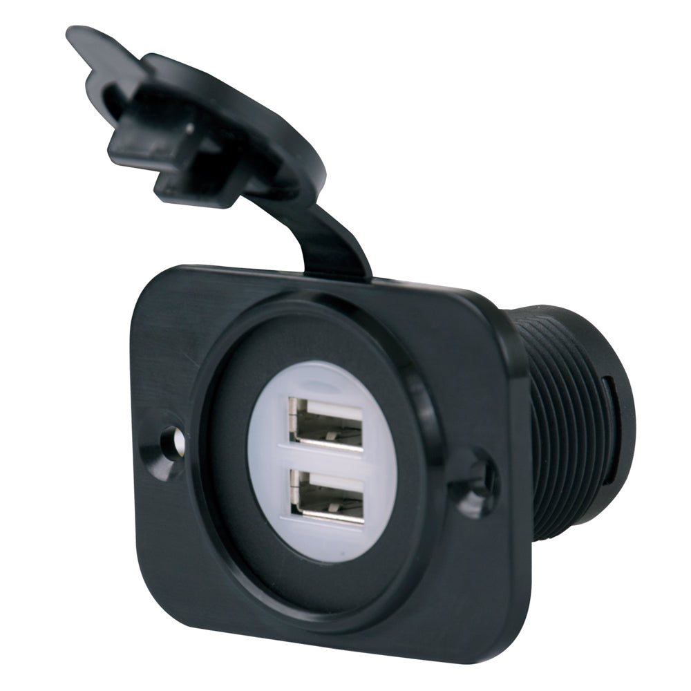 Marinco SeaLink Deluxe Dual USB Charger Receptacle - 12V/24V DC Input, 5V 2.1A Output