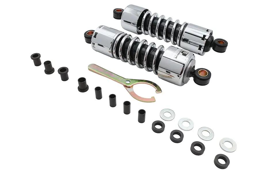 Progressive Suspension 412 Series 11 Inch Chrome Shocks for Harley Davidson FLHT by Progressive Suspension