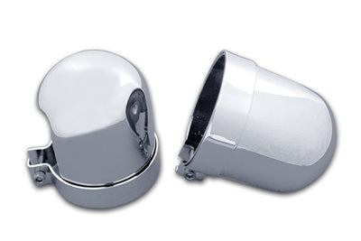 AEE Chrome Dome Style Shock Cover Set for Harley Davidson FL 1958-1967