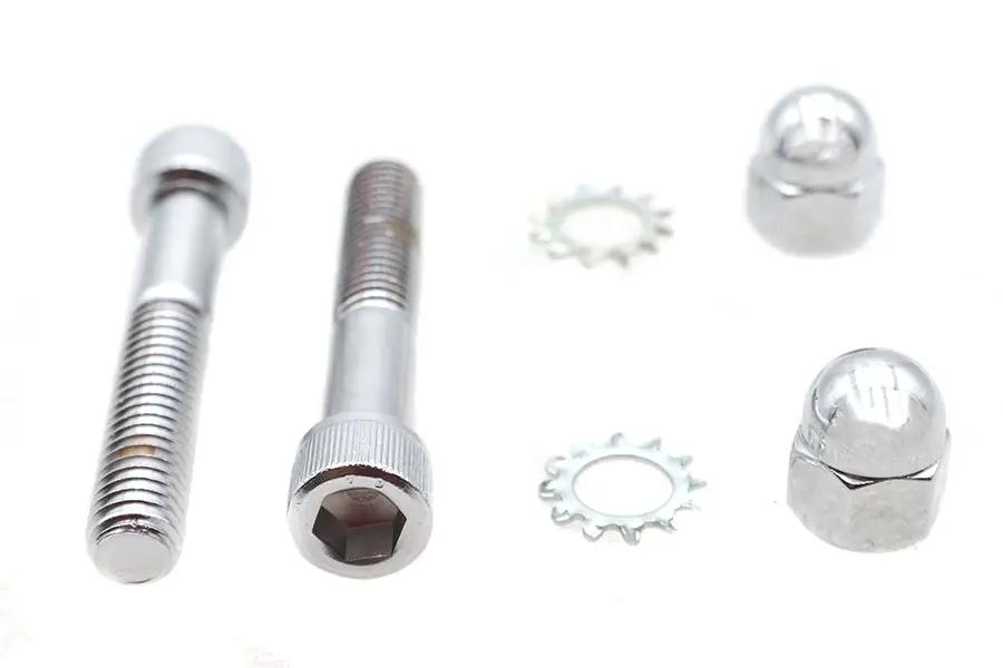 V-Twin Spring Fork Shock Hardware Mount Kit Chrome for Harley Davidson Models by V-Twin
