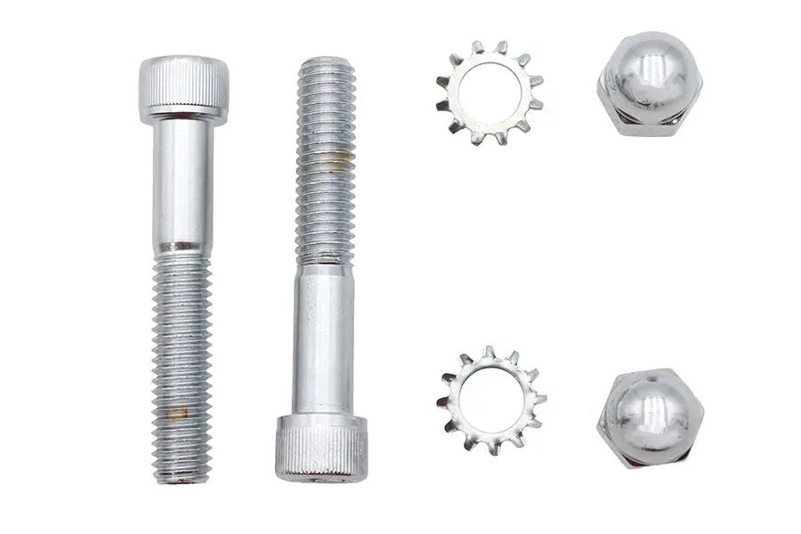 V-Twin Spring Fork Shock Hardware Mount Kit Chrome for Harley Davidson Models by V-Twin