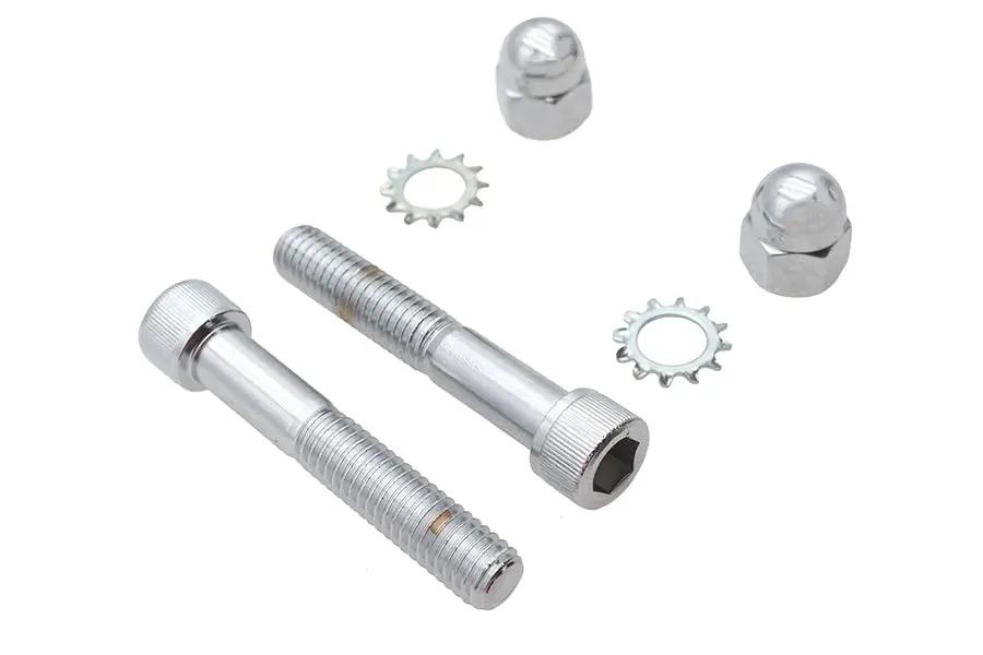 V-Twin Spring Fork Shock Hardware Mount Kit Chrome for Harley Davidson Models by V-Twin