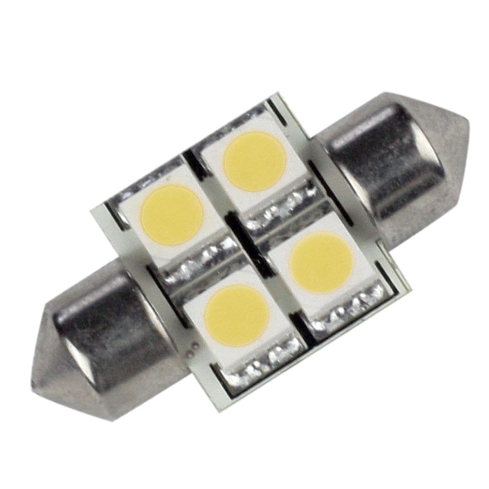 Lunasea Lighting LLB-202C-21-00 Pointed Festoon 4 LED Light Bulb, 1.22-Inch, Cool White